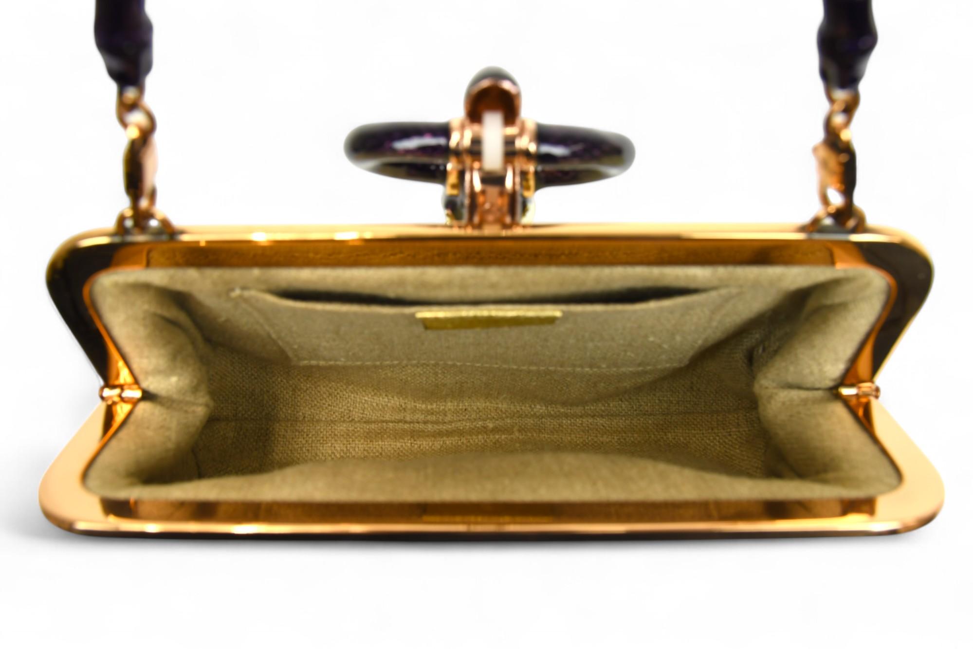 Gucci Tom Ford Borsa con telaio in lucertola metallizzata  Chiusura Jewell Panther per la P/E 2004 In condizioni buone in vendita a West Hartford, CT