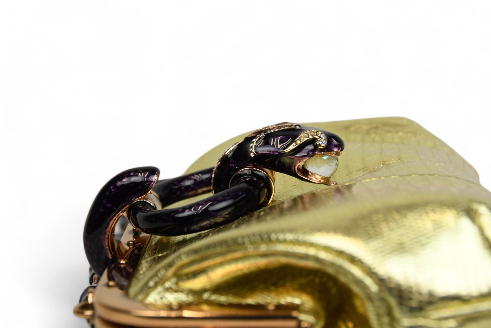 Gucci Tom Ford Borsa con telaio in lucertola metallizzata  Chiusura Jewell Panther per la P/E 2004 in vendita 1
