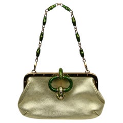 Gucci Tom Ford Metallic Calfskin Serpent Frame Bag  S/S 2004