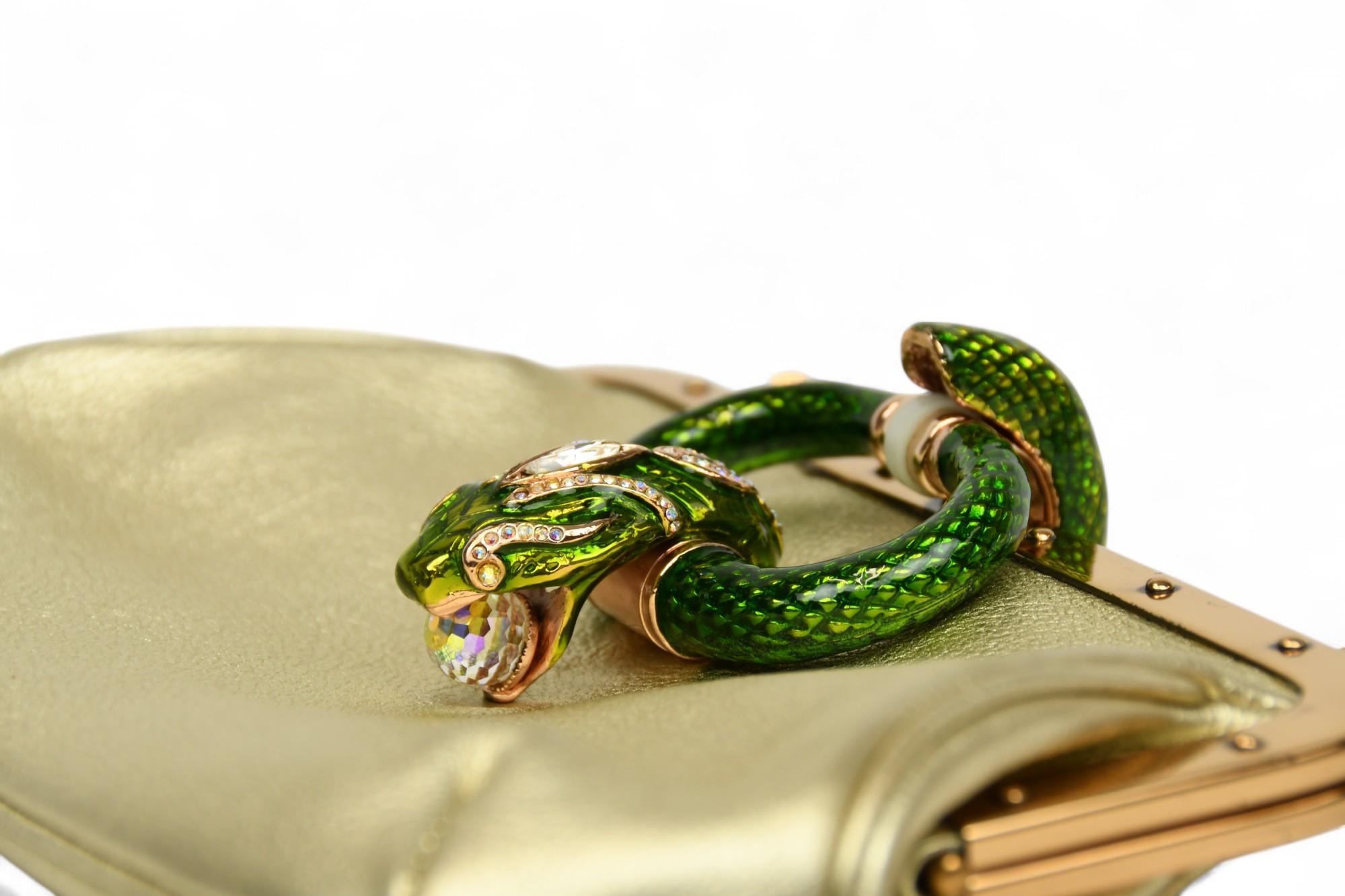 Gucci Tom for Gucci Sac en cuir de serpent métallisé  S/S 2004 en vente 4