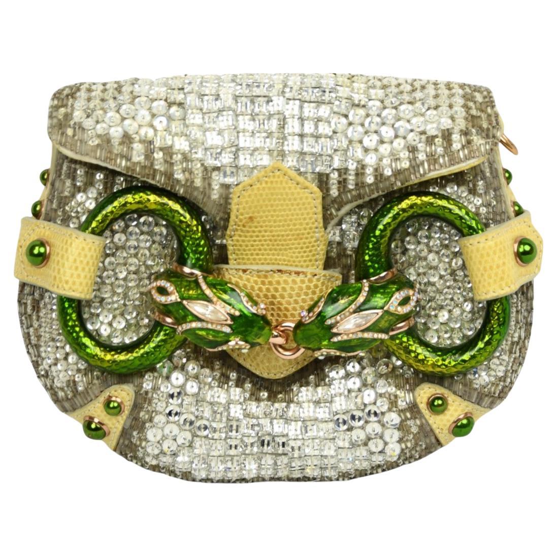 Gucci FW RUNWAY 2004 Tom Ford Mini Bag avec bijoux  Dragon en paillettes et émail en vente