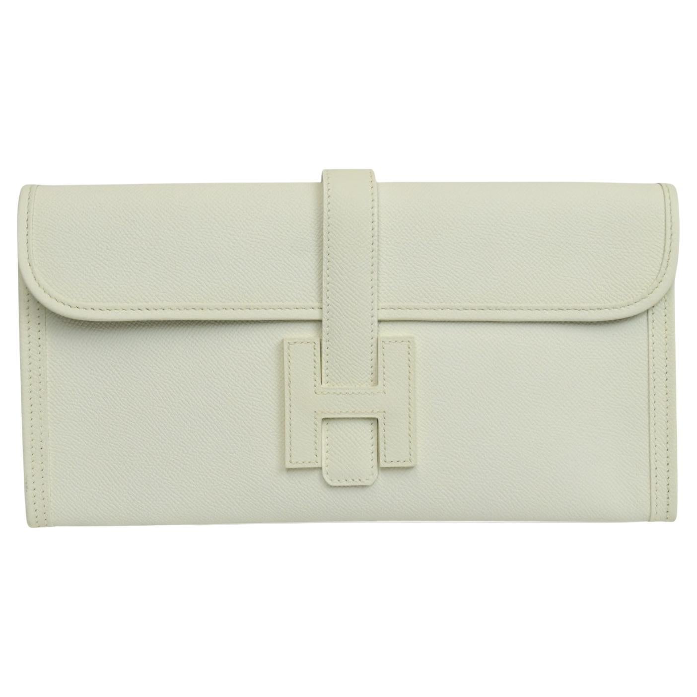 Hermès Béton Epsom Jige Elan 29 Clutch  Neutrale Eleganz  Ikonischer H-Verschluss im Angebot