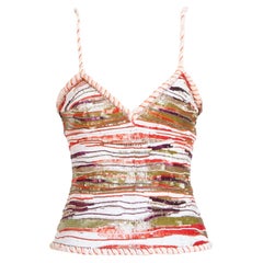 Valentino S/S 2005 Vintage RUNWAY Sequin Embellished Top Tank Cami