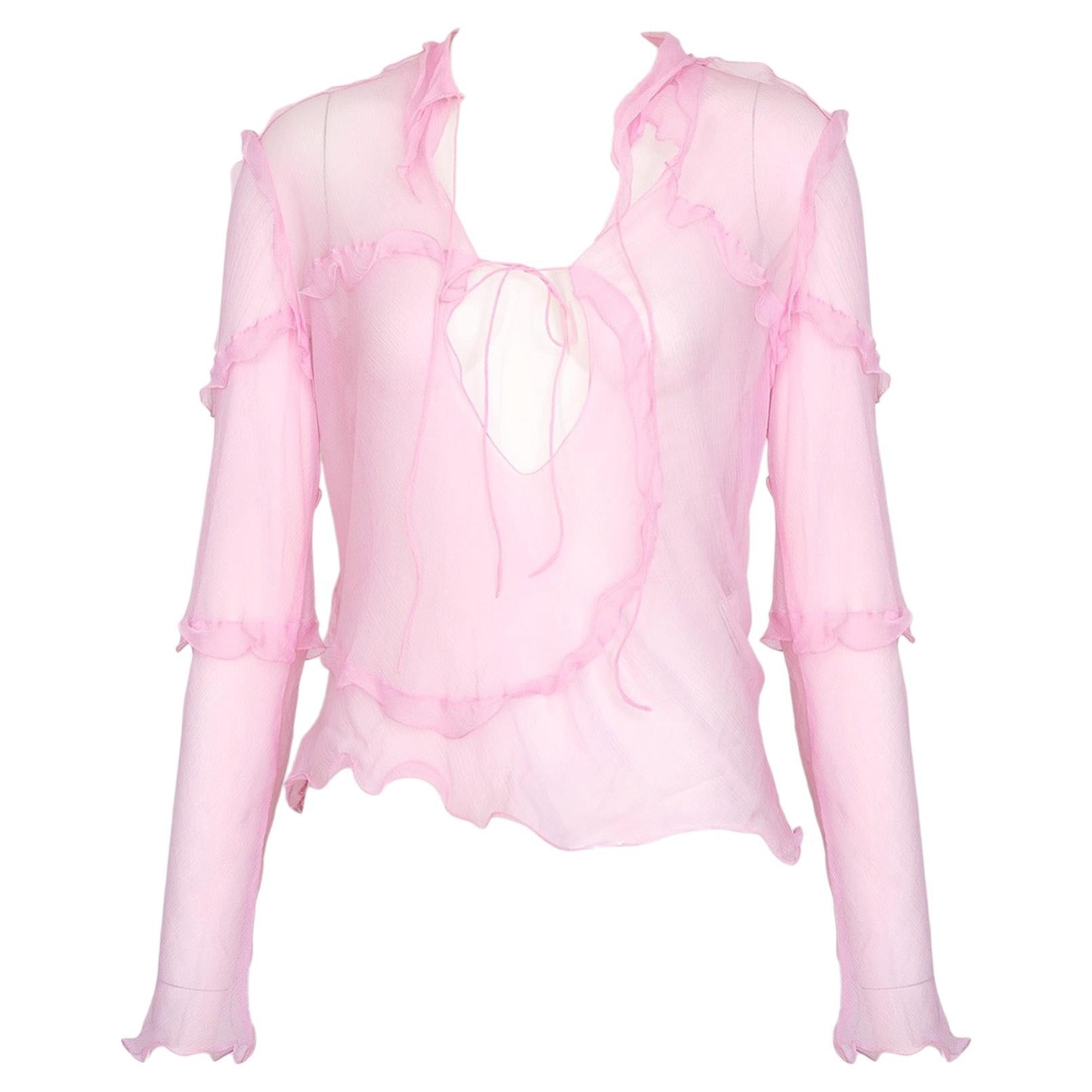 Haut rose Fendi x Karl Lagerfeld, collection printemps-été 2000, défilé