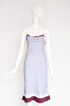 Prada Vintage RARE S/S 2000 Sequin Polka Dot Midi Dress