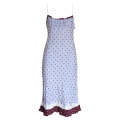 Prada Vintage RARE S/S 2000 Sequin Polka Dot Midi Dress