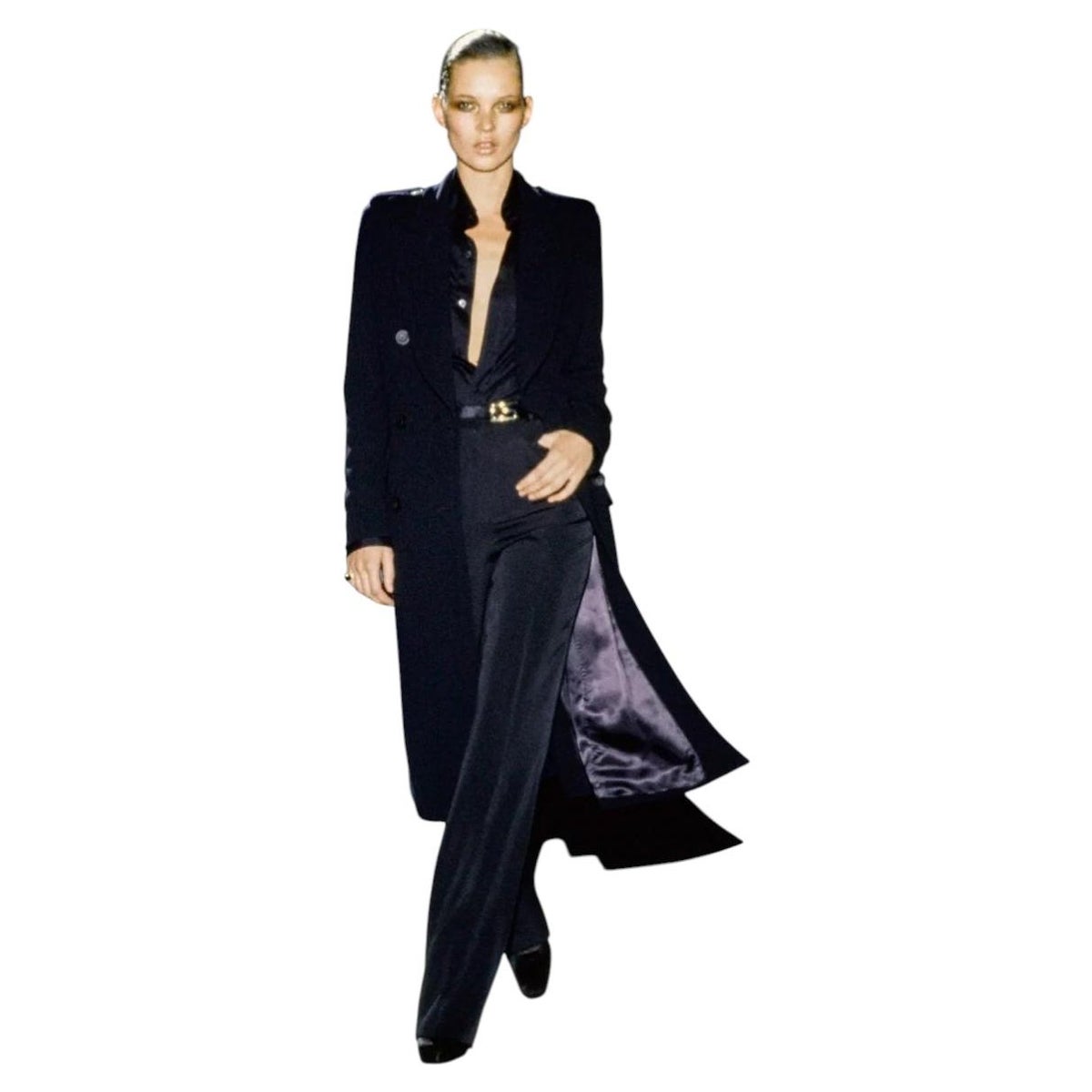 Gucci Tom Ford Runway Navy Coat, F/W 1998