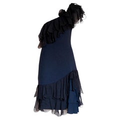 Christian Dior x John Galliano F/W 2010 Runway Navy Ruffle Dress