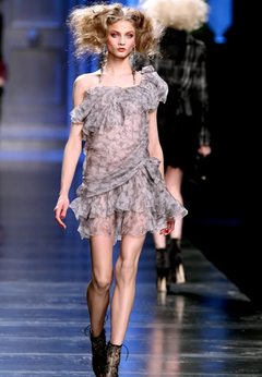 Christian Dior x John Galliano F/W 2010 Runway Navy Ruffle Dress