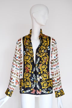 Gianni Versace Vintage RARE S/S 1995 Butterfly Shirt Top