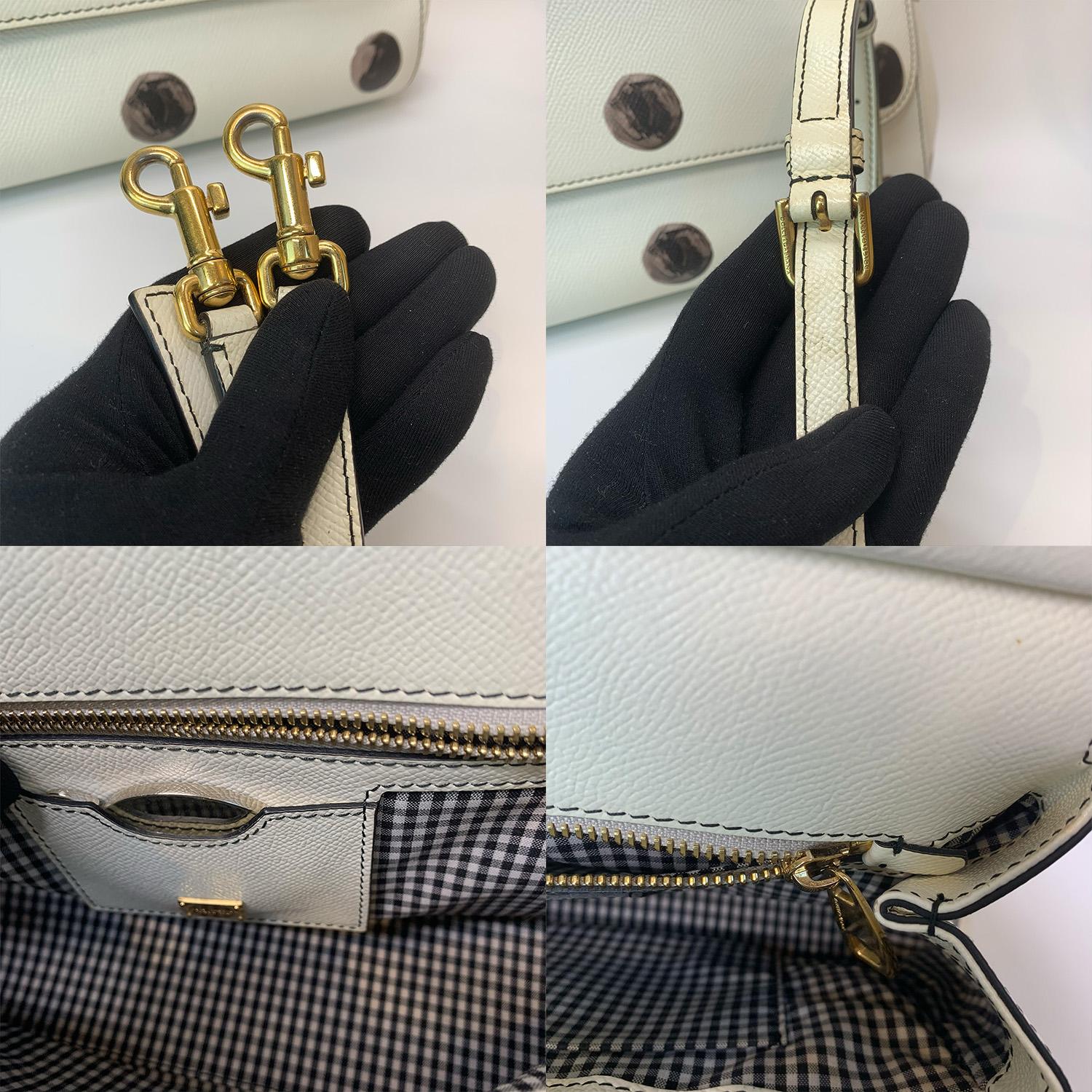 Dolce & Gabbana - Borsa grande in pelle di Sicilia con Dot Dot neri in vendita 6