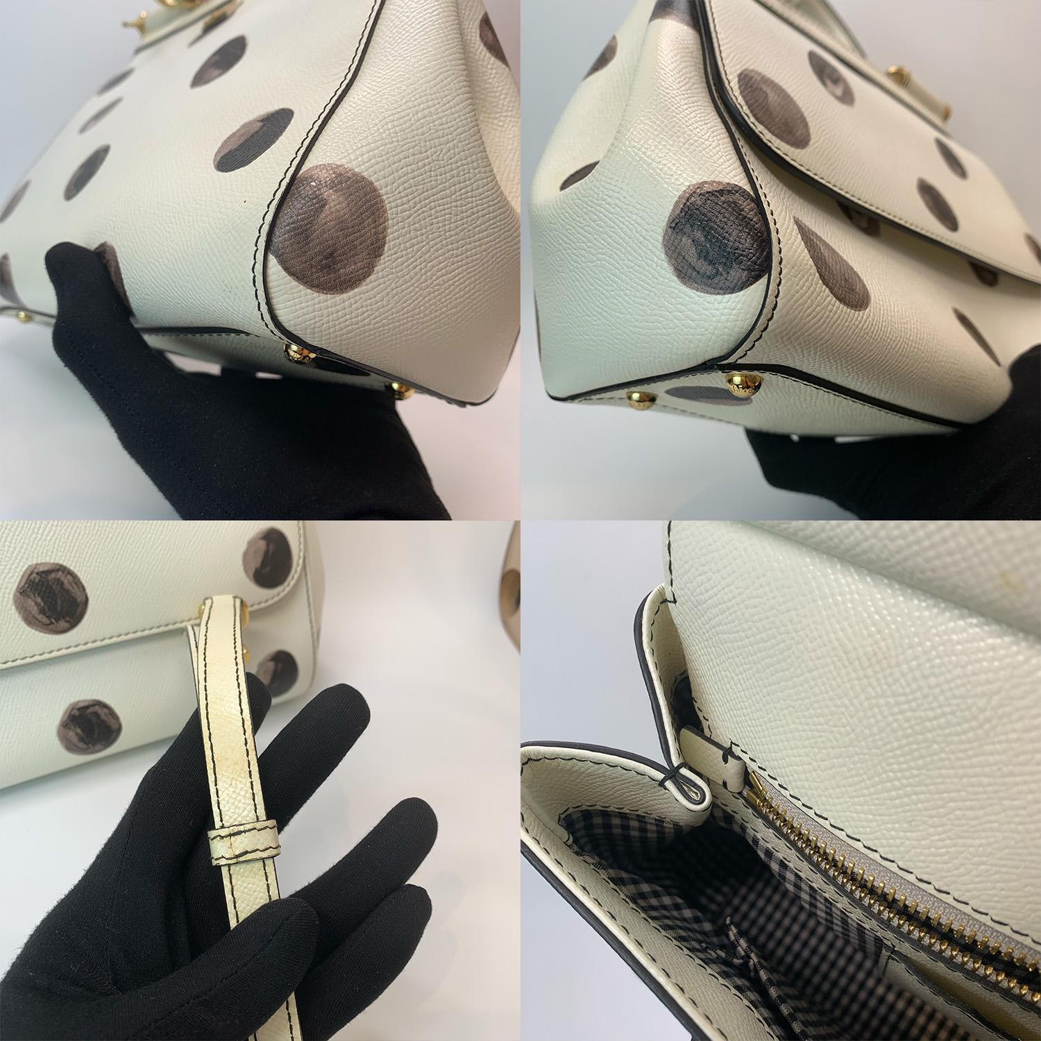 Dolce & Gabbana - Borsa grande in pelle di Sicilia con Dot Dot neri in vendita 7