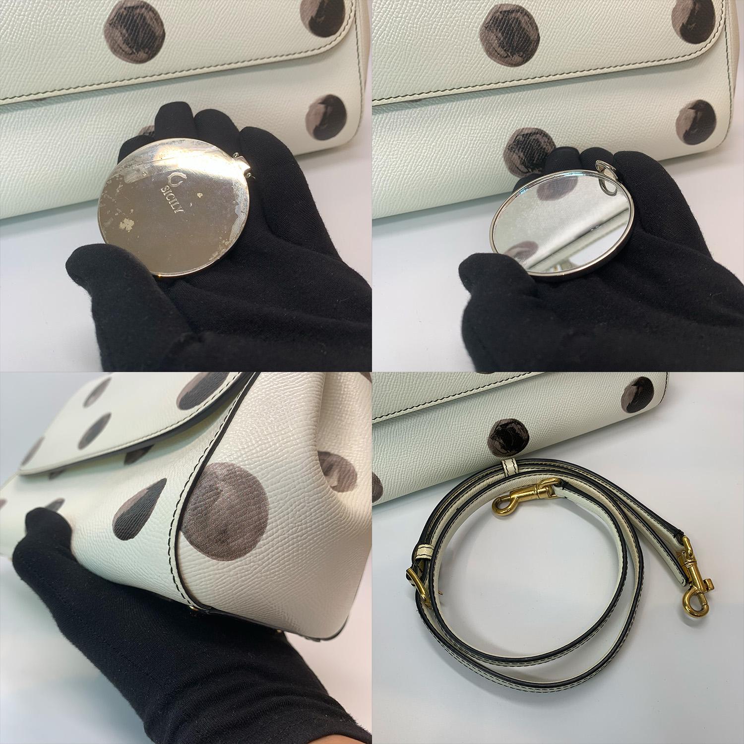 Dolce & Gabbana - Borsa grande in pelle di Sicilia con Dot Dot neri in vendita 8