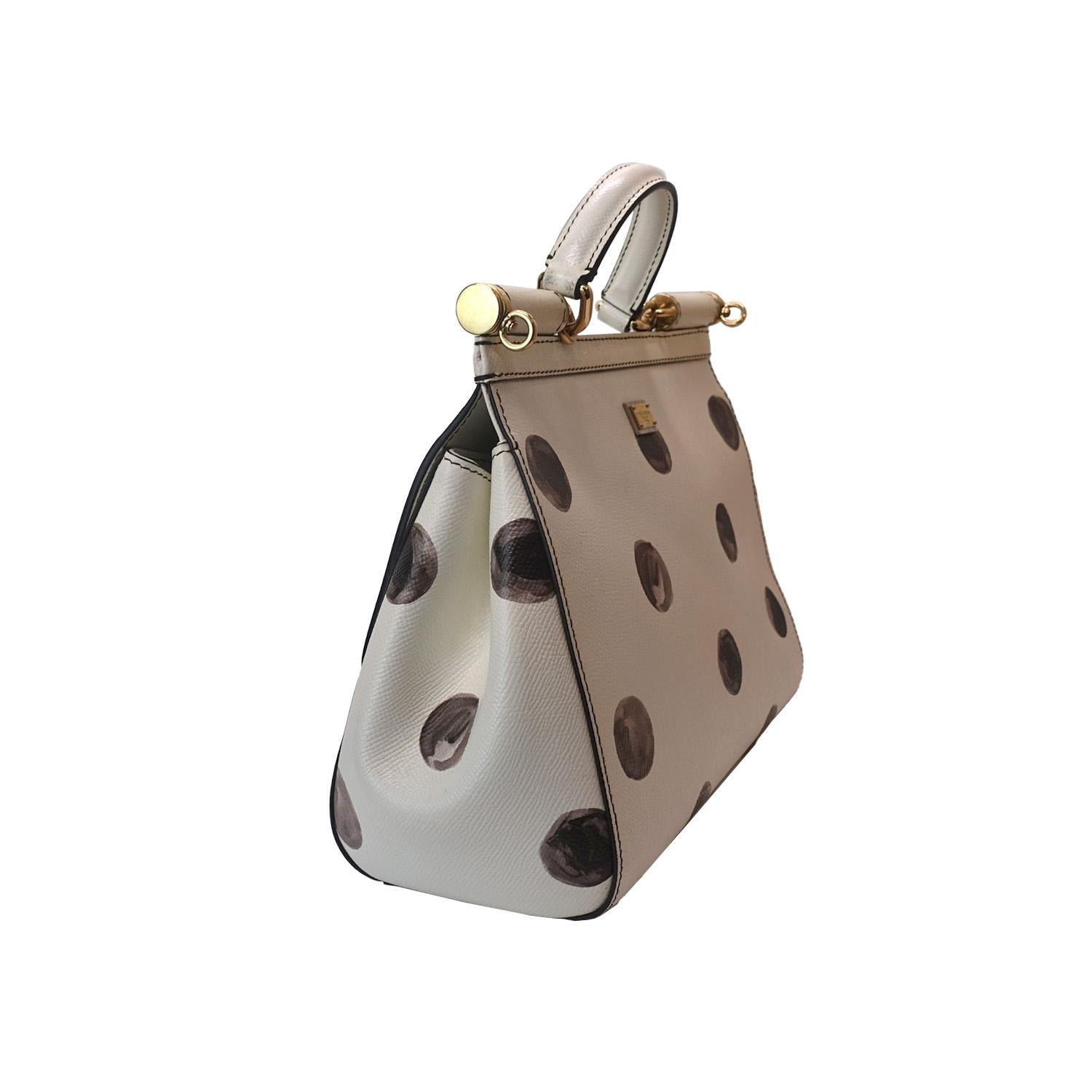Nero Dolce & Gabbana - Borsa grande in pelle di Sicilia con Dot Dot neri in vendita