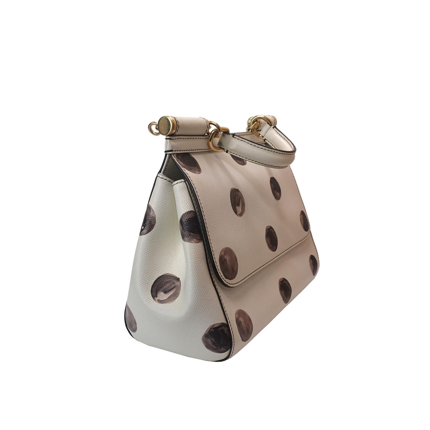 Dolce & Gabbana - Borsa grande in pelle di Sicilia con Dot Dot neri In condizioni discrete in vendita a London, GB