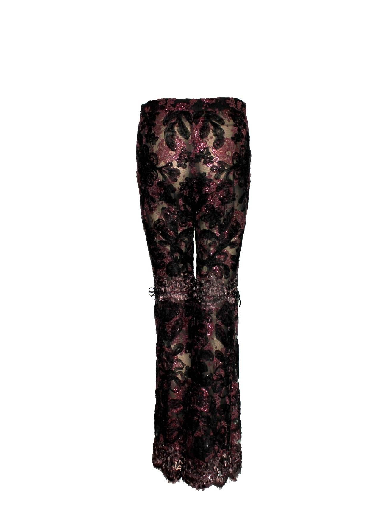 Collector's Gucci by Tom Ford FW 1999 Embroidered Lace Pants - Museum Piece In New Condition In Switzerland, CH