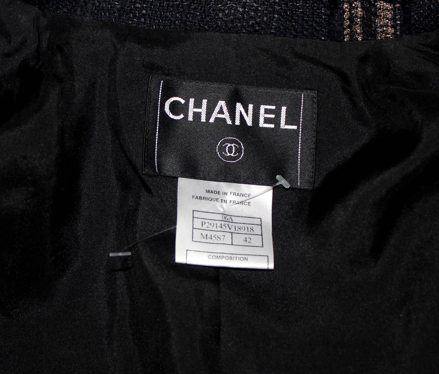 Amazing CHANEL Skirt Suit with Golden Thread Fringed Trimming 5