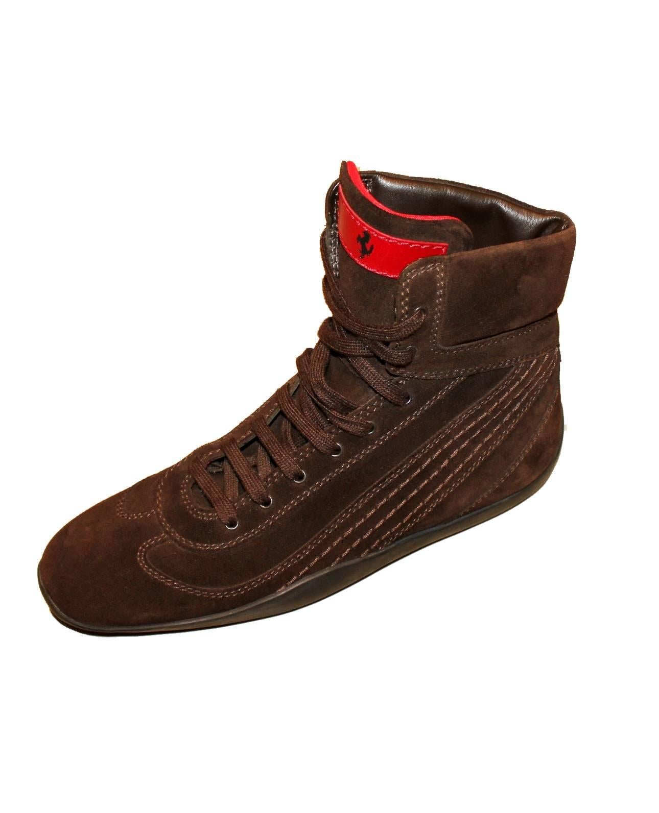 TOD'S for Ferrari Brown Suede Driving Boots / Sneakers at 1stDibs