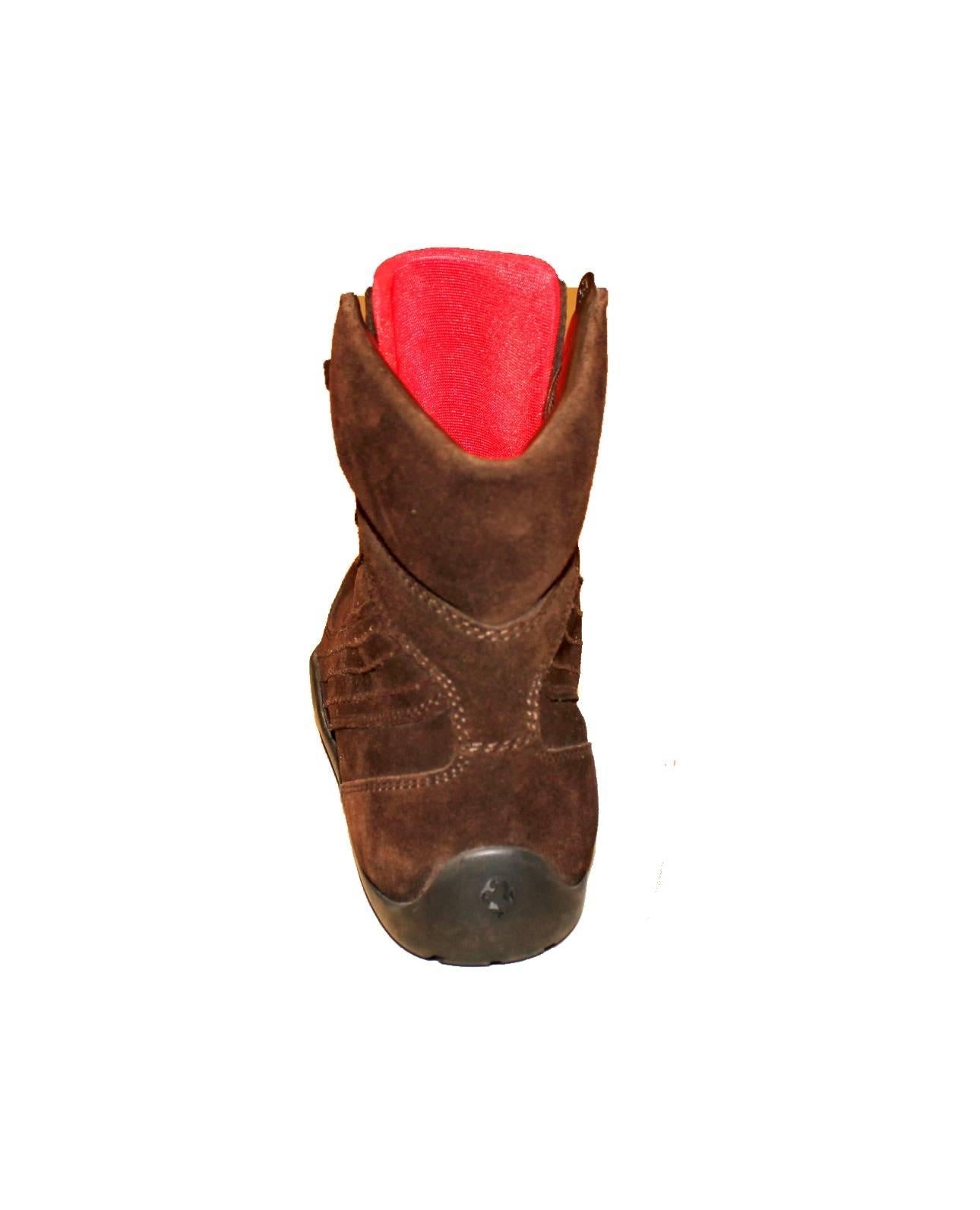 TOD'S for Ferrari Brown Suede Driving Boots / Sneakers In New Condition In Switzerland, CH