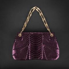 Gucci Tom Ford FW 2004 Dragon Pearl Jeweled Purple Python Snake Bag