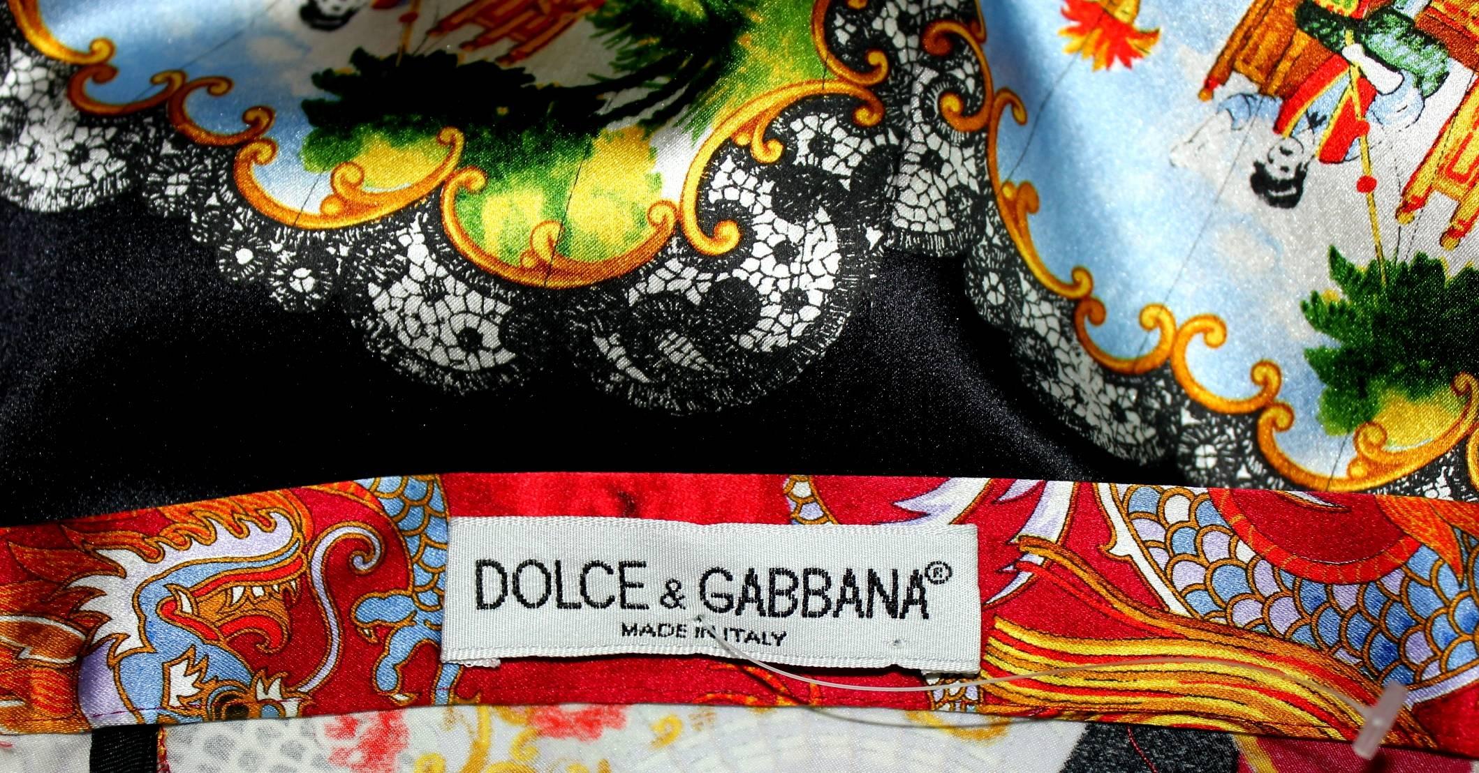 Museum Piece - 1998 Collector's Dolce & Gabbana Corset Chinese Print Ensemble 2
