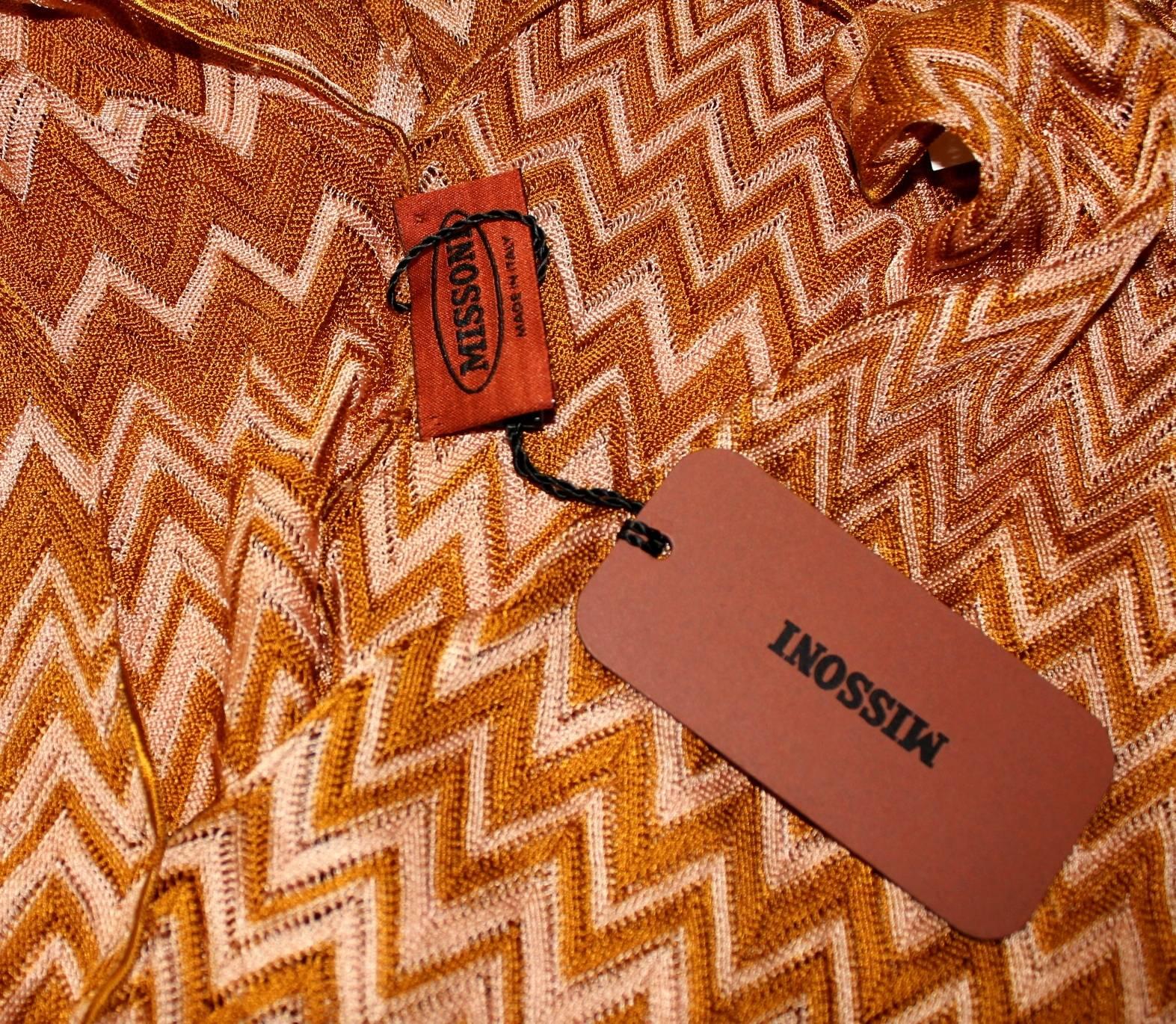 Stunning Missoni Chevron Zigzag Crochet Knit Maxi Kaftan Dress Gown In New Condition In Switzerland, CH