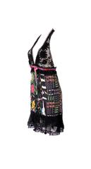 Famous Gucci Flora Print Floral Crochet Knit Macrame Dress