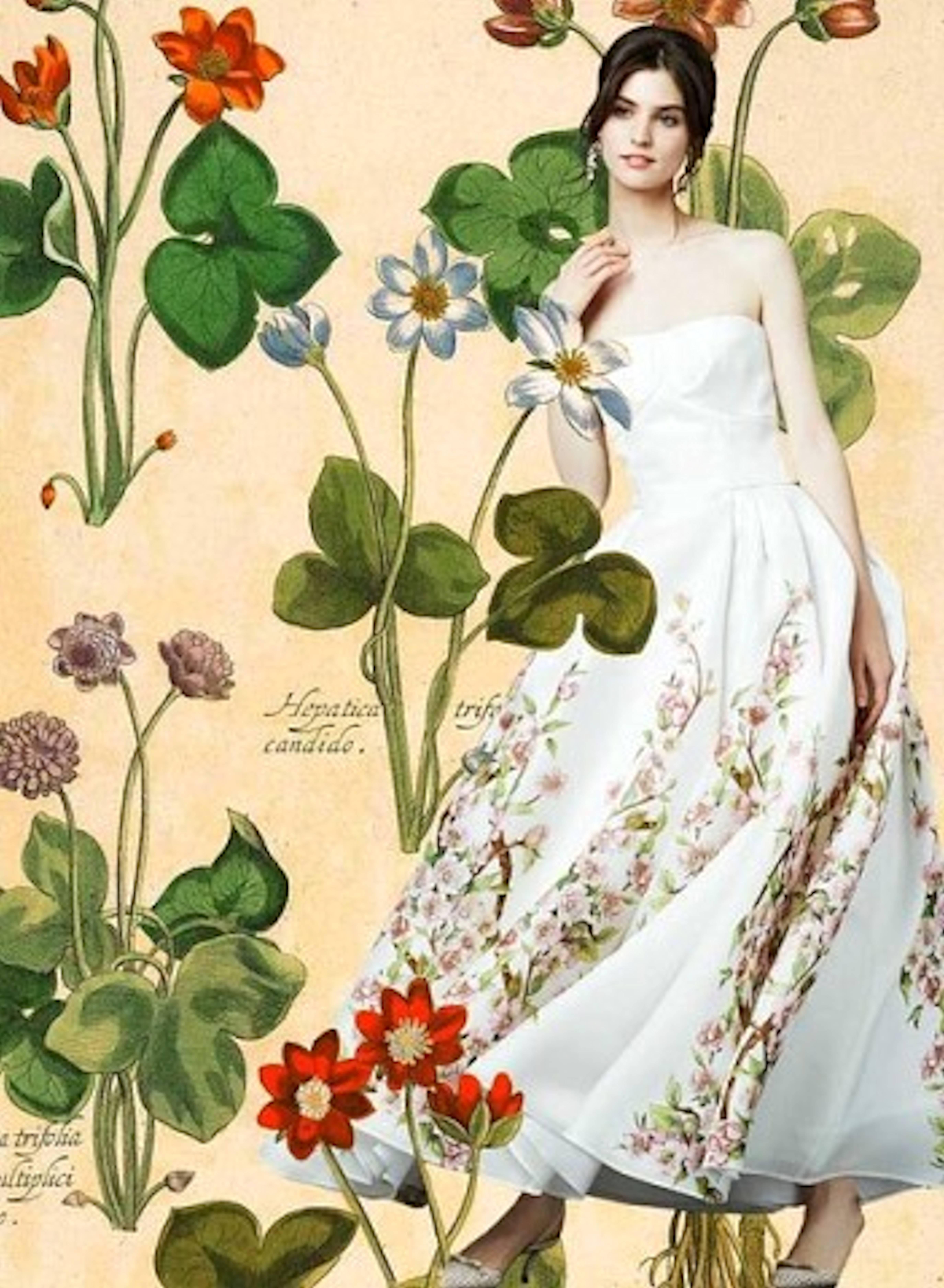Women's Amazing Dolce & Gabbana Rose Print Evening Gown Wedding