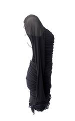 Gucci Tom Ford Spring 2003 Black Ruched Silk Dress