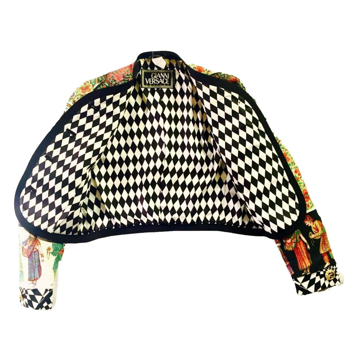 Rare 1992 Gianni Versace Couture Printed Silk Jacket 1