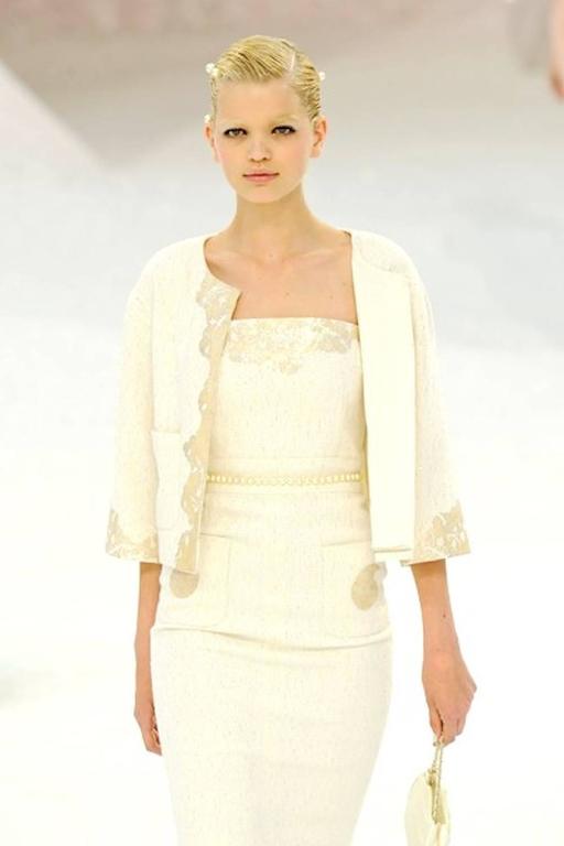 Exquisite Chanel Ivory Sequin Jacket at 1stDibs
