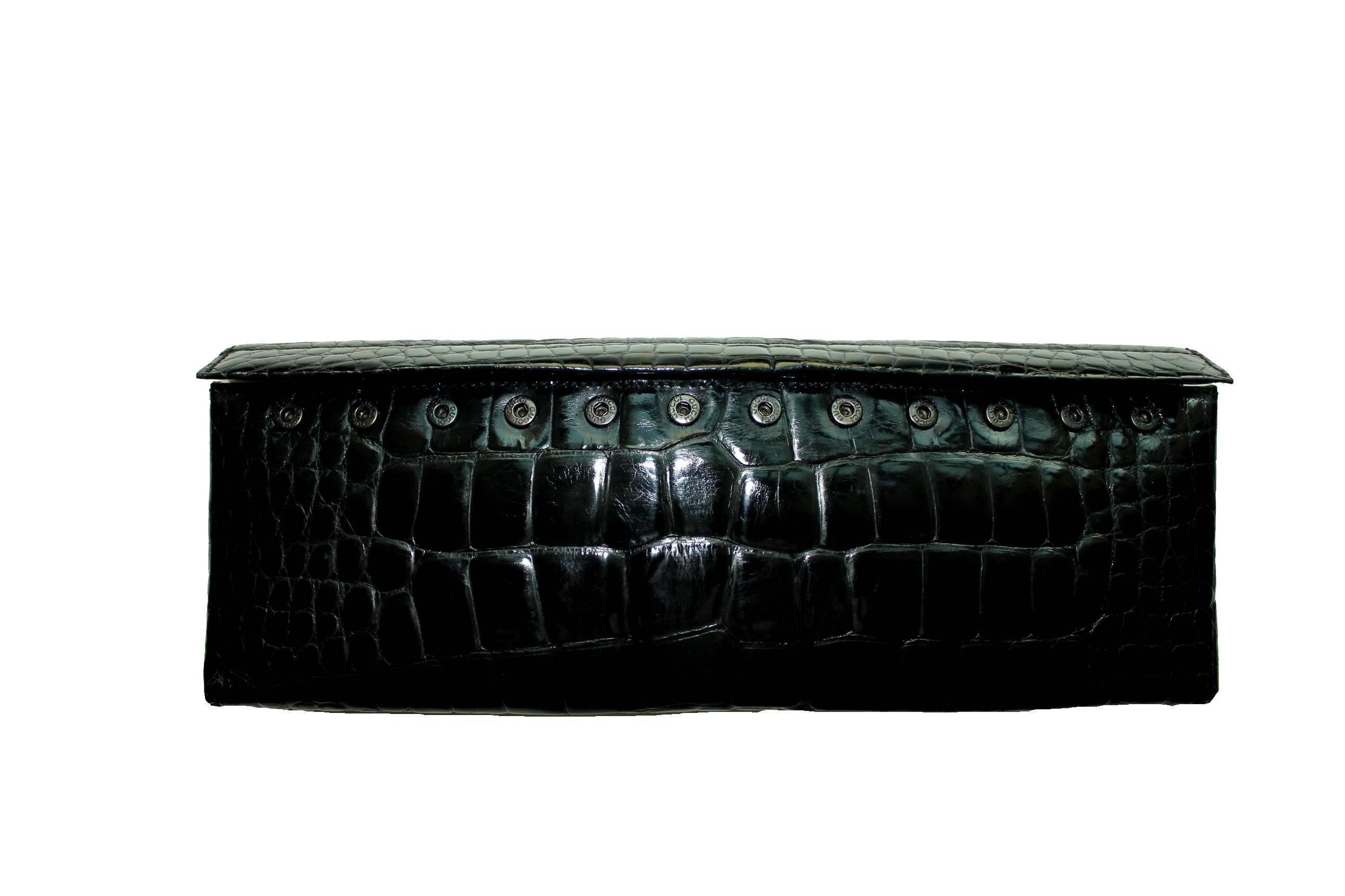 Stunning Black Gucci by Tom Ford Alligator Evening Clutch In Good Condition In Switzerland, CH