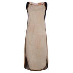 Timeless Hermes Suede Leather Shift Dress 9