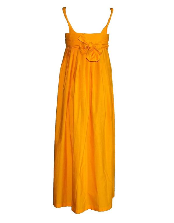 Hermes Paris Saffron Signature Orange Maxi Summer Dress For Sale at 1stdibs