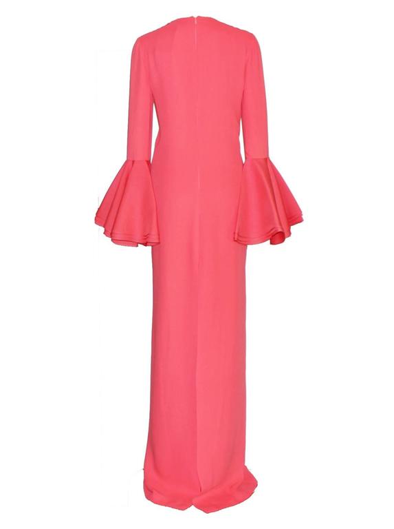 Glamourous Gucci Coral Keyhole Silk Evening Gown at 1stDibs
