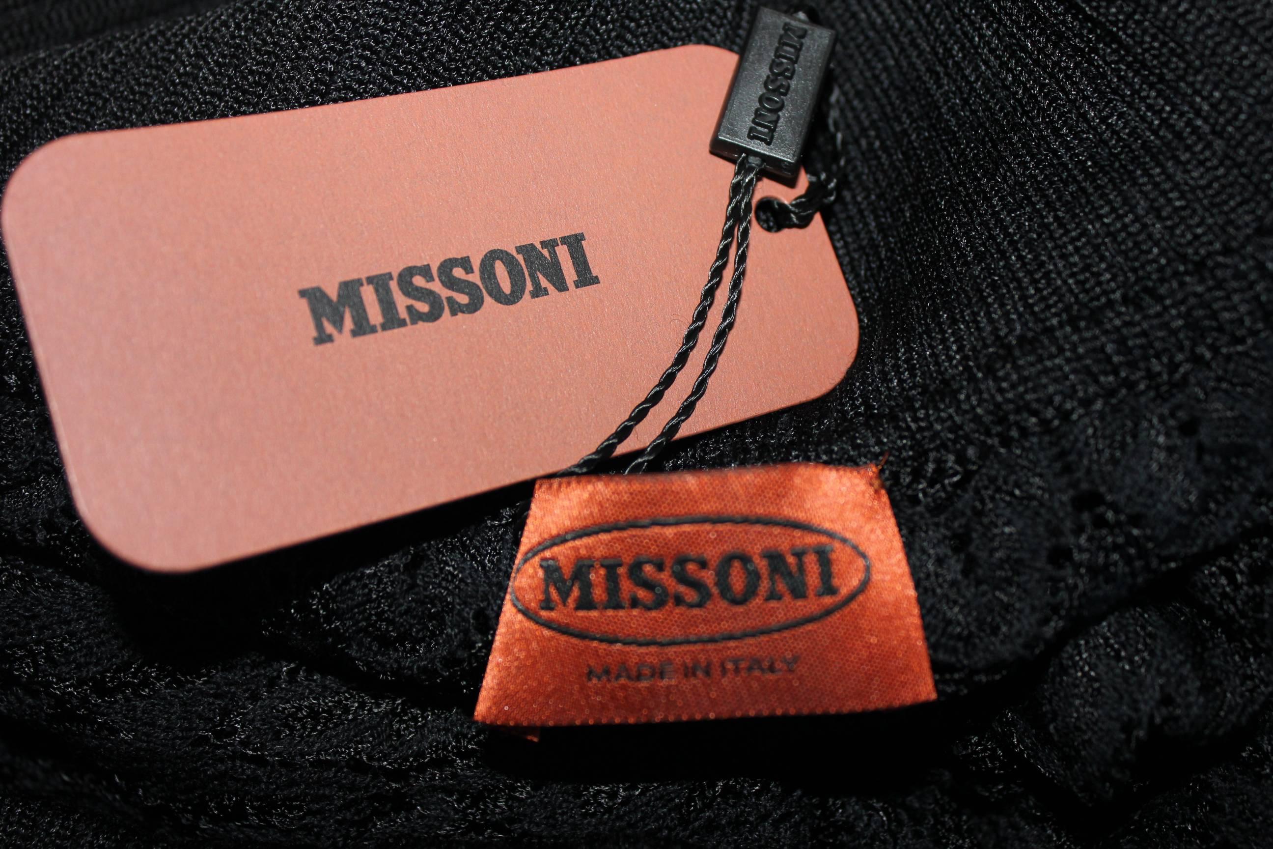 Missoni Black Crochet Knit Jumpsuit In New Condition In Switzerland, CH