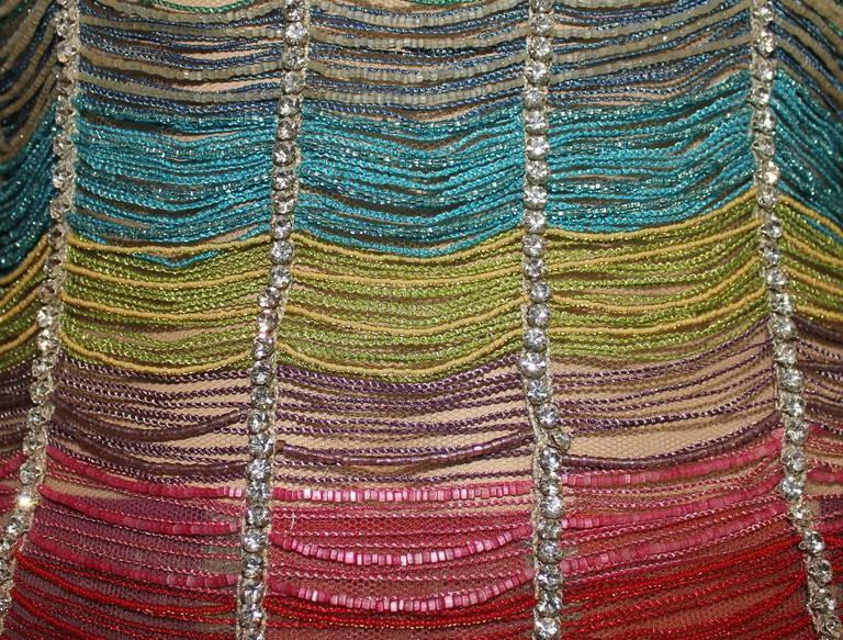 Breathtaking Atelier Versace Multicolor Beaded Silk Evening Mermaid