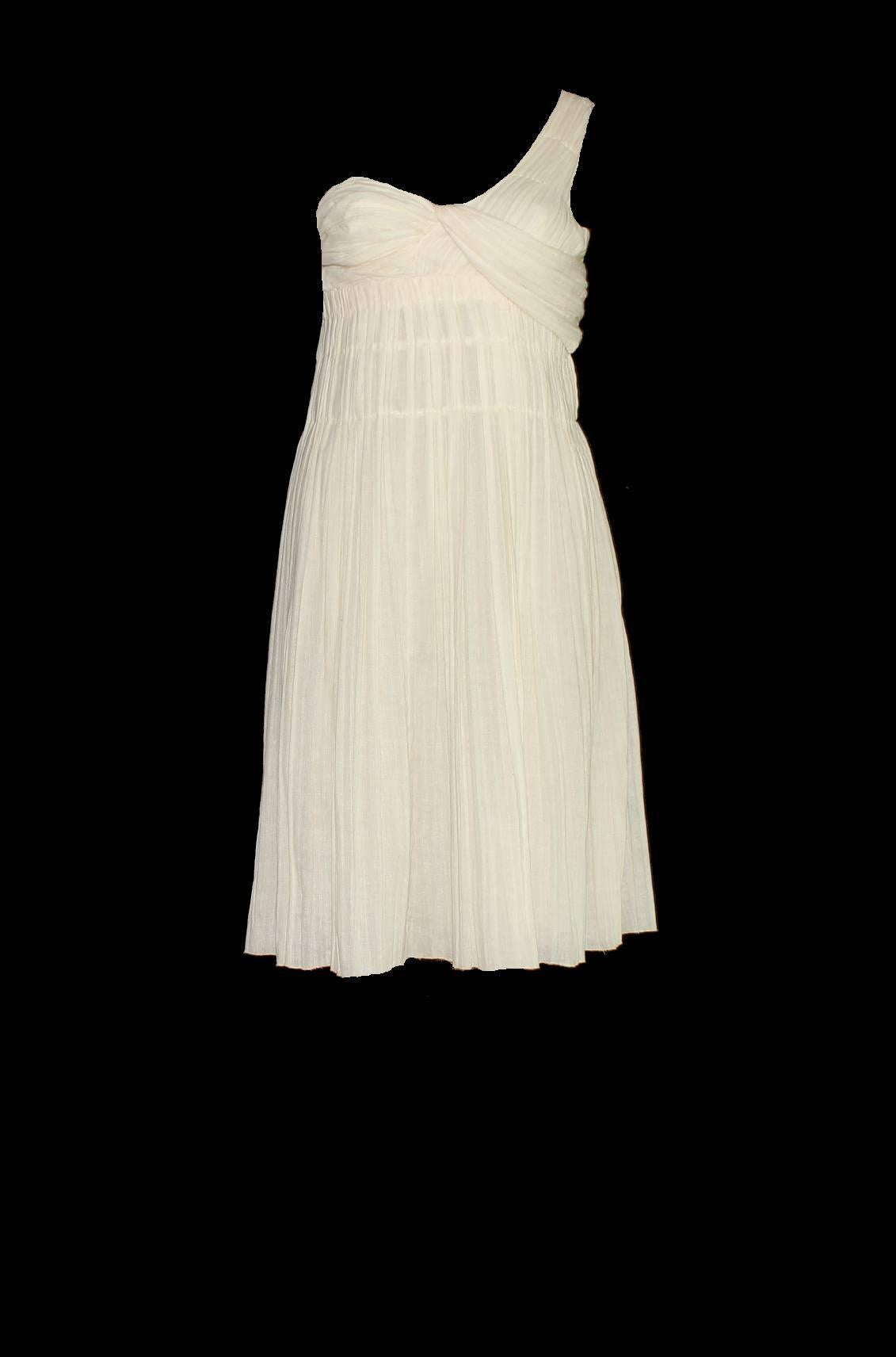 MIUCCIA PRADA

OFF-WHITE ASYMMETRICAL GRECIAN GODDESS DRAPED PLEAT DRESS

A CLASSIC PRADA PIECE THAT WILL LAST YOU FOR YEARS

PERFECT FOR THE SUMMER IN THE HAMPTONS

THE Prada dress worn by top model Anja Rubik, Carine Roitfeld and many