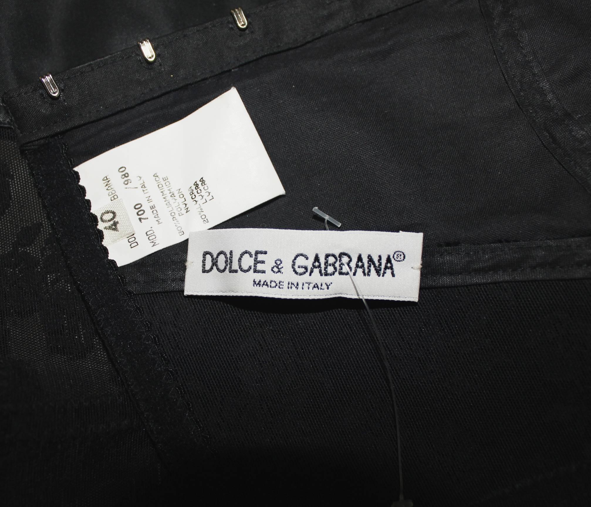 Women's Amazing 1989 Documented Black Dolce & Gabbana Corset Top