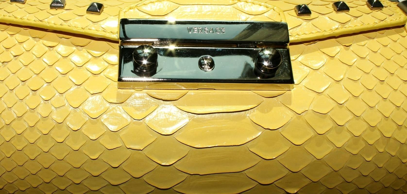yellow snakeskin purse