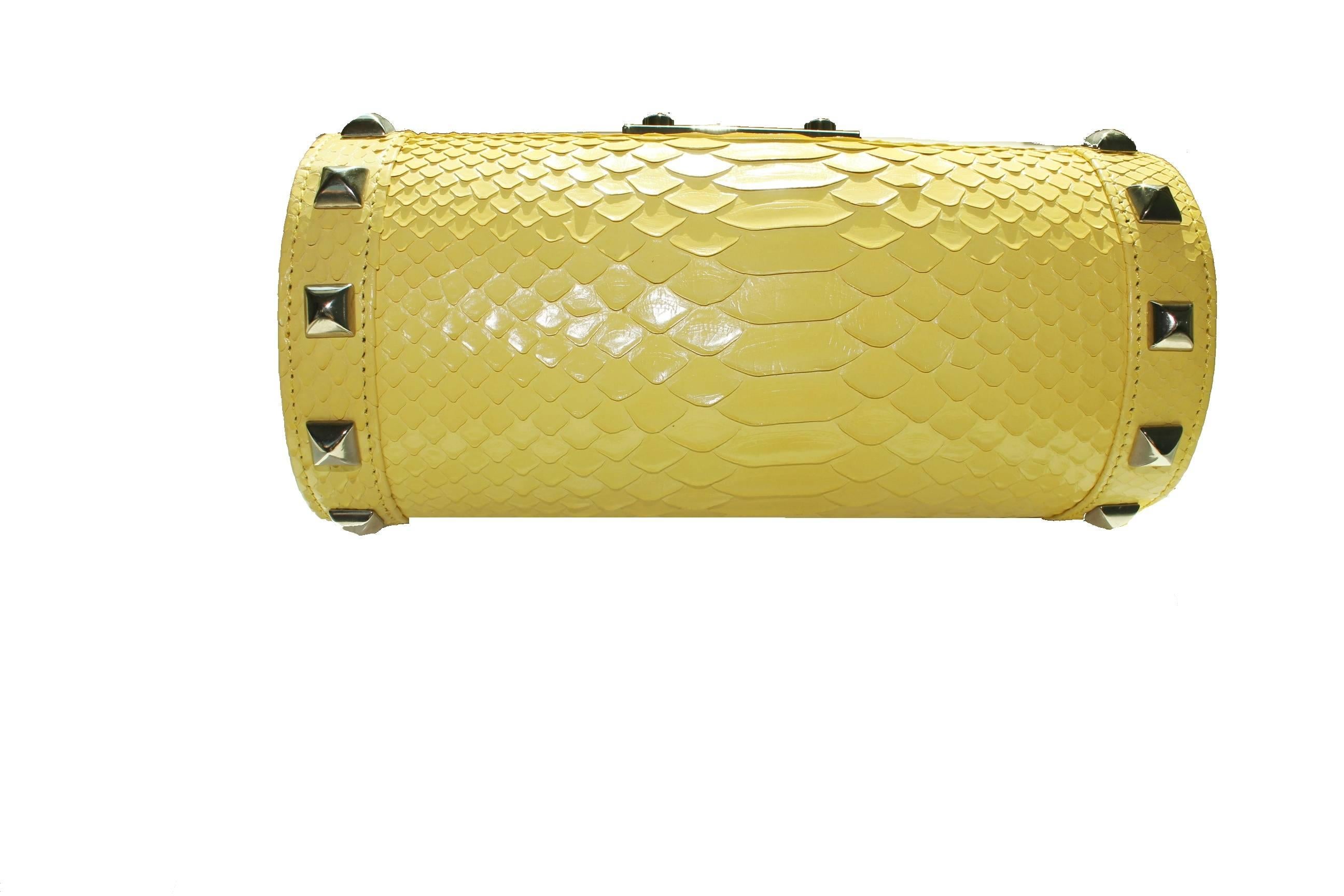 yellow snakeskin bag