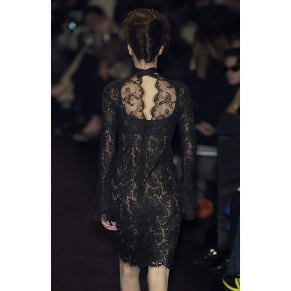 Gorgeous Yves Saint Laurent by Tom Ford YSL Black Lace Dress For Sale 1