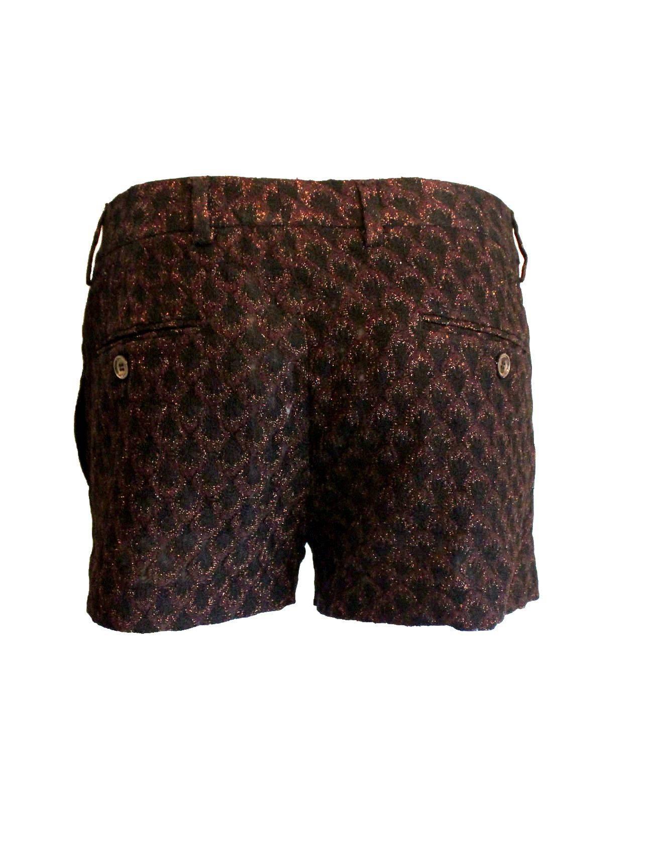 Black Missoni Lurex Crochet Knit Shorts Hot Pants