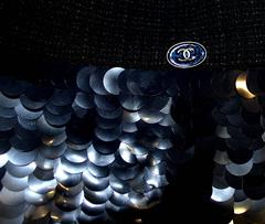 Amazing Chanel Midnight Blue Sequin Tweed Pencil Skirt