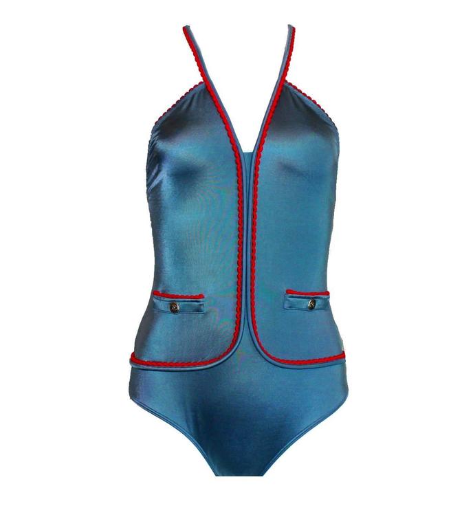Chanel One-Piece Signature Swimsuit with CC Buttons