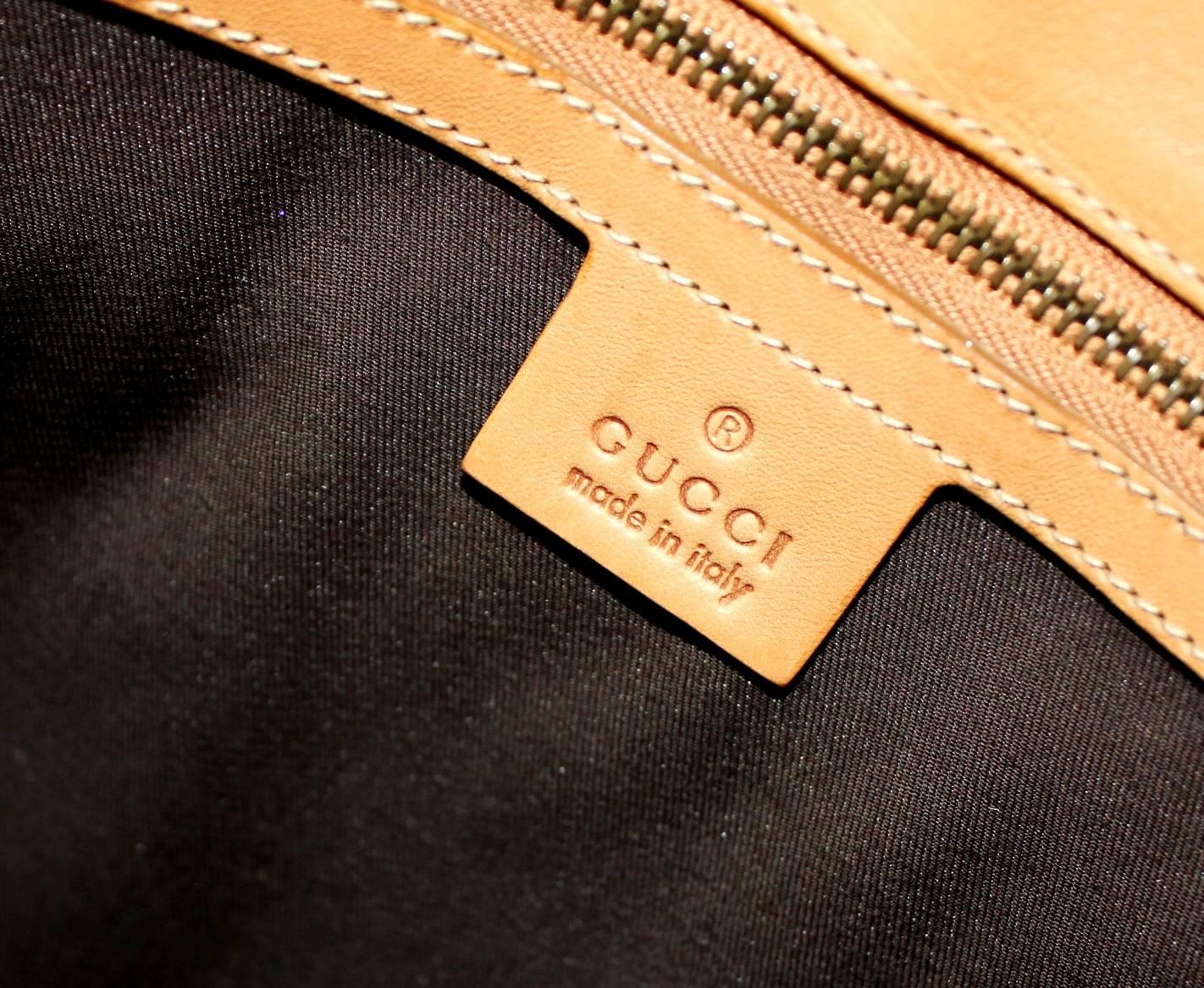 Gucci Striped Baiadera Canvas & Leather GG Logo Tote Shoulder Bag In Good Condition In Switzerland, CH
