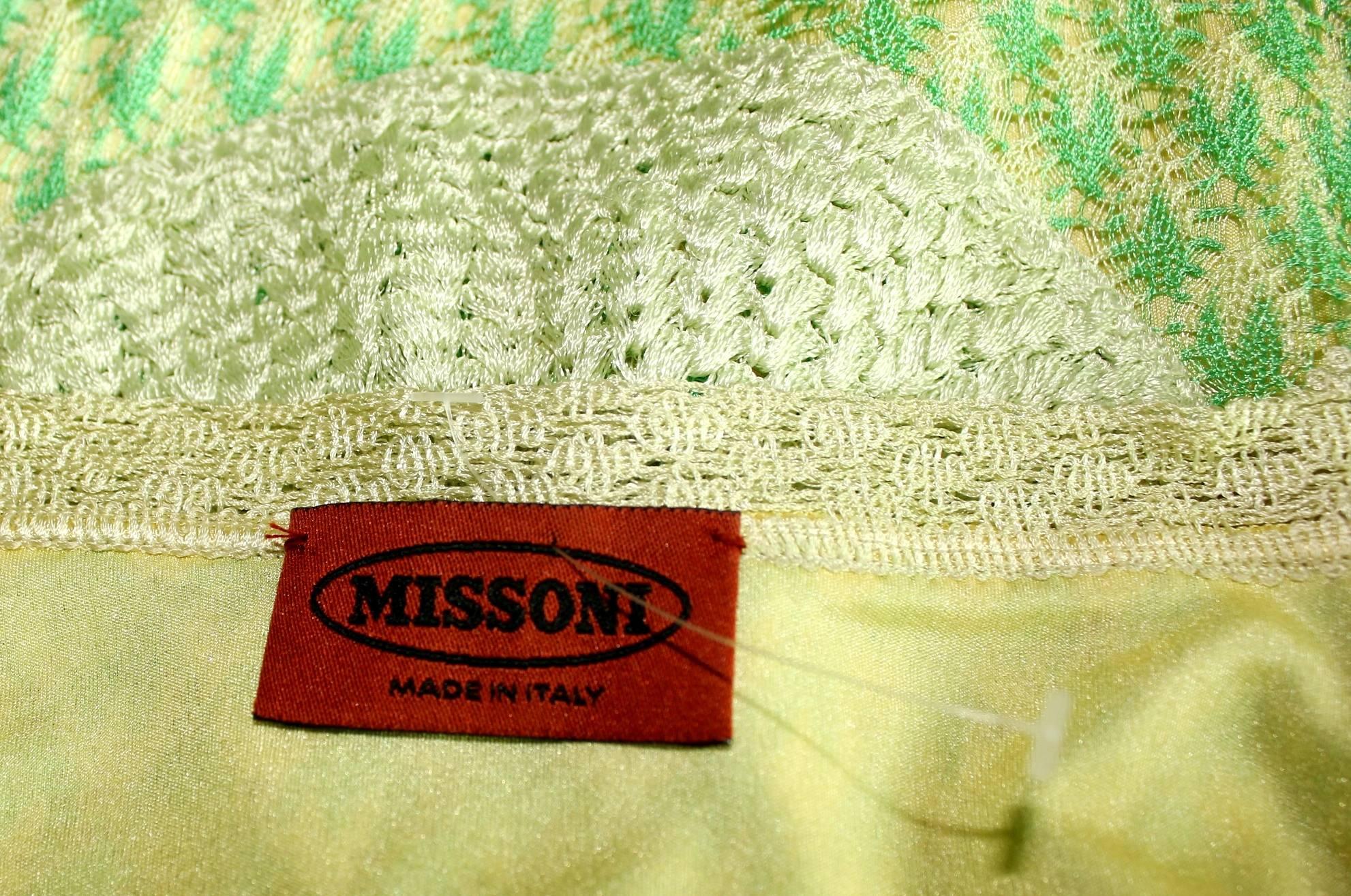 Missoni Lime Crochet Knit Top Skirt Ensemble Dress 1