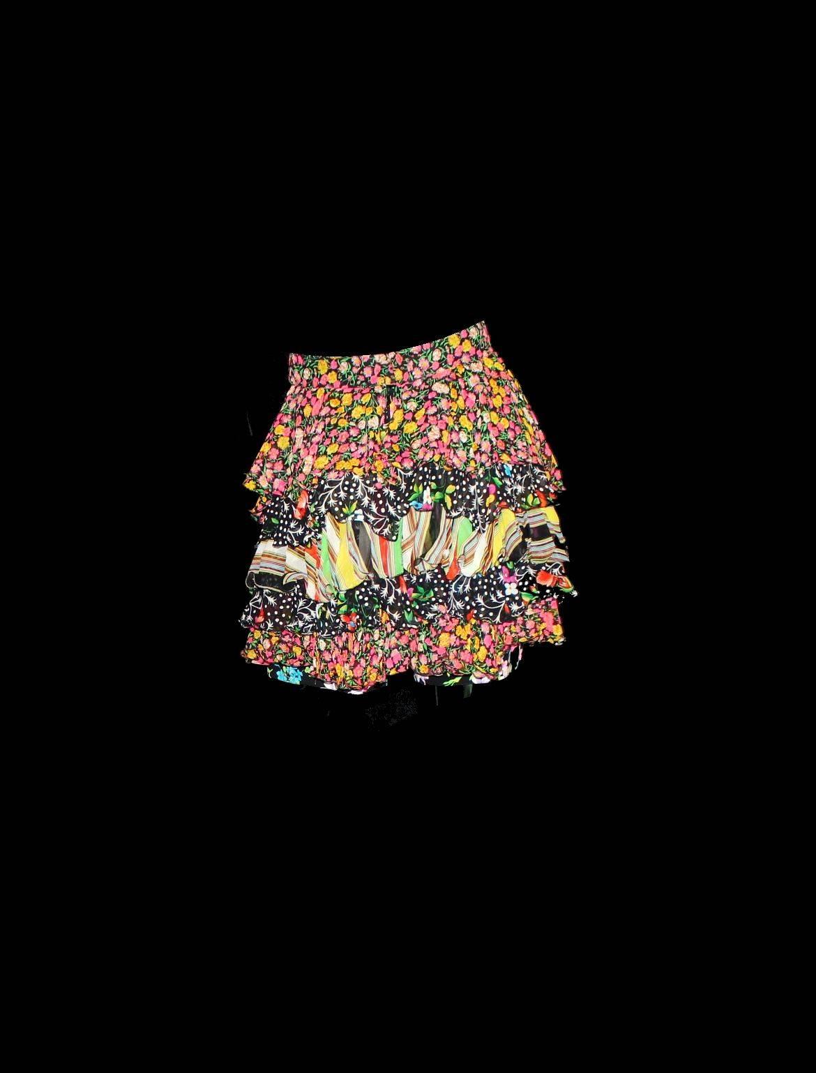 A TRUE COLLECTOR'S ITEM

CREATED BY GIANNI VERSACE FOR ONE OF HIS MOST FAMOUS COLLECTIONS EVER

SS 1993


MILLEFIORI FLORAL LAYERED SILK SHORTS SKIRT

Stunning VERSACE signature piece
    From SS 1993 collection designed by Gianni Versace himself
  