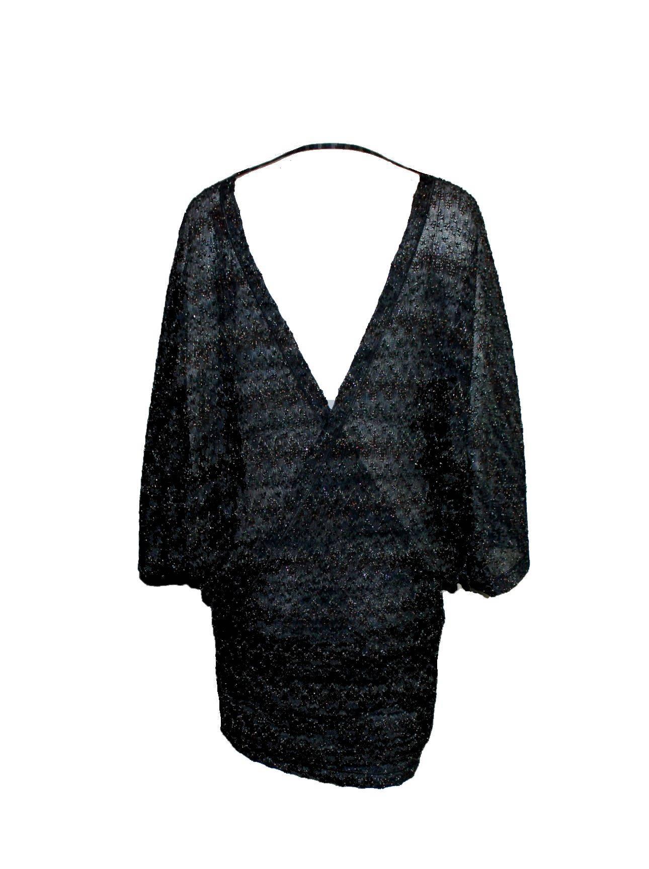 Beautiful multicolored midnight blue lurex MISSONI kaftan dress
Classic MISSONI signature knit
Simply slips on
Wrap style
V-Neck
Batwing sleeves
Crochet-knit details - so beautiful!
Dry Clean only
Made in Italy
