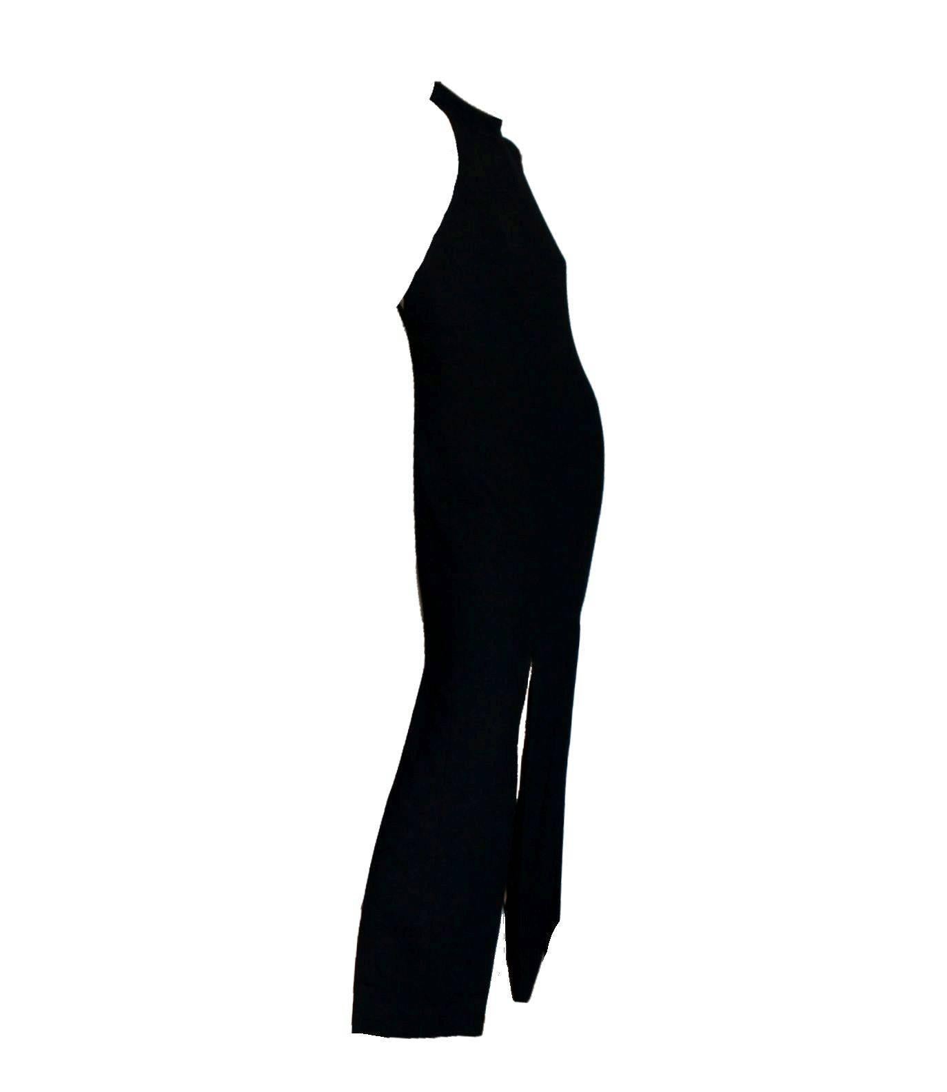 Atemberaubendes Gianni Versace Couture 1990er Schwarzes Bondage-Abendkleid mit Rückenausschnitt im Zustand „Gut“ im Angebot in Switzerland, CH